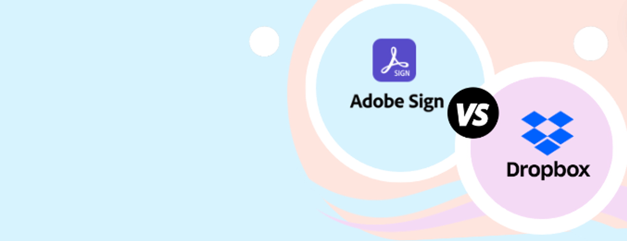 Visual representation contrasting Adobe Sign with Dropbox, indicating a competitive landscape in cloud solutions.