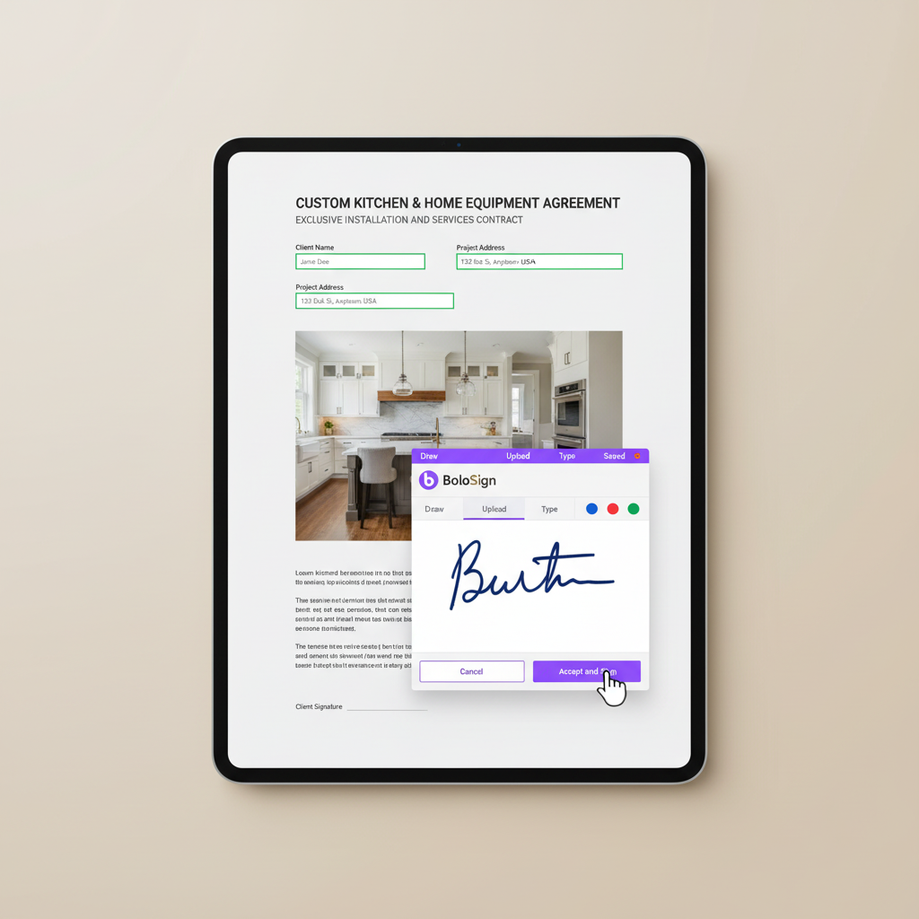 eSignature for Custom Kitchen & Home Equipment by BoloSign